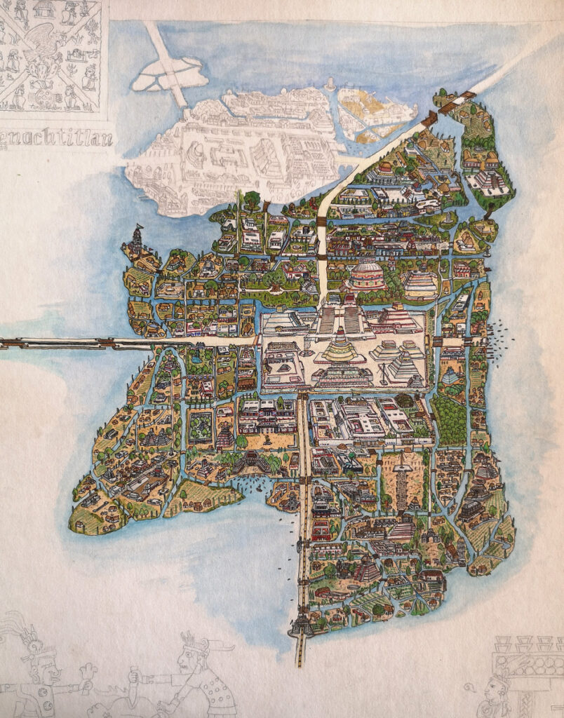 Carte aztèque illustre